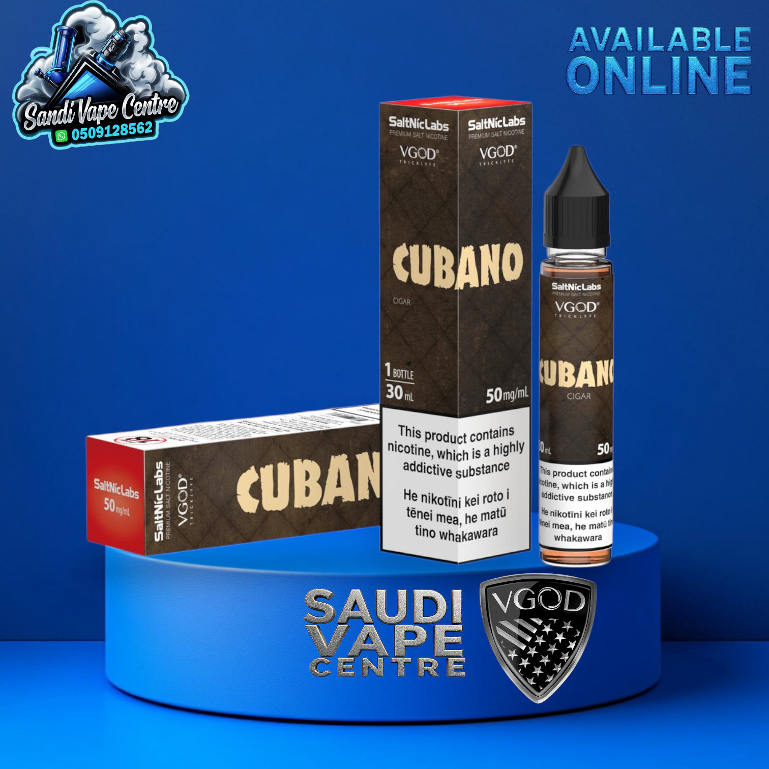 Vgod Cubano Original 30ml Salt Nicotine 50 mg