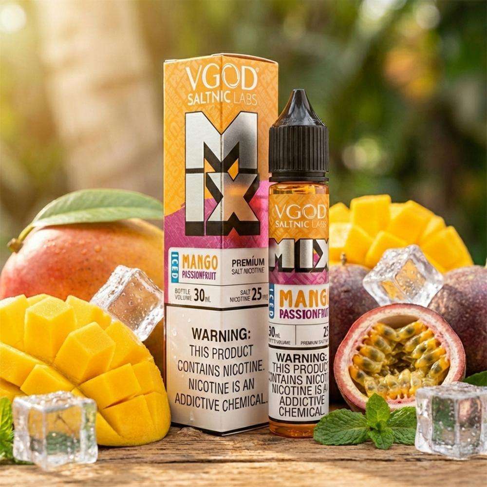 VGOD PEACH MANGO ICED flavour SALTNIC 25MG