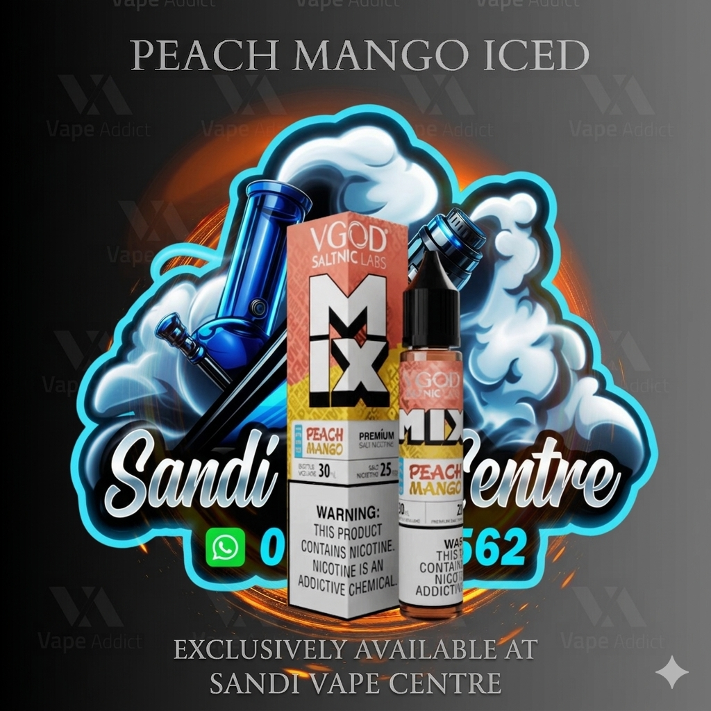 VGOD PEACH MANGO ICED flavour SALTNIC 25MG