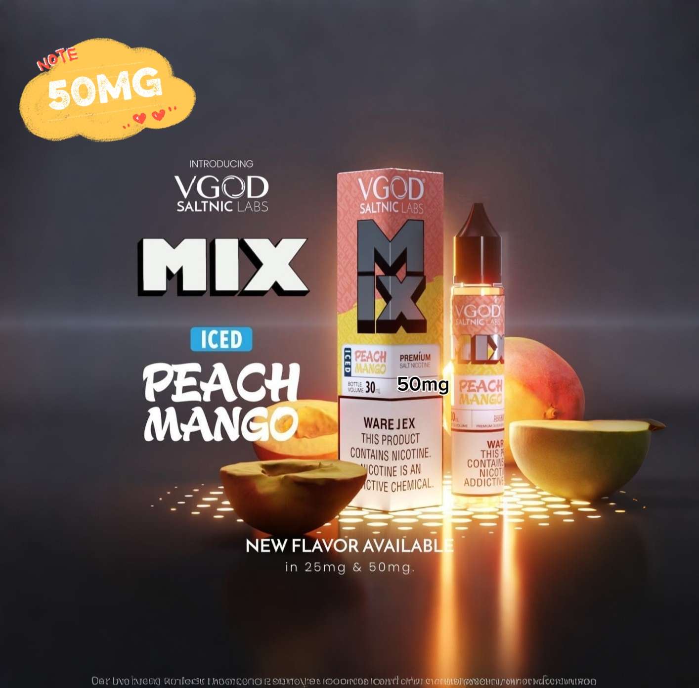VGOD Nic Salt–Iced Peach Mango (25/50 mg)