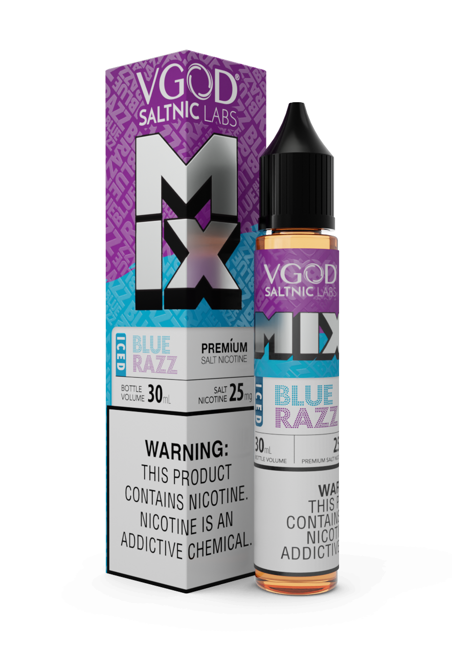 Iced Blue Razz Flavors by VGOD Iced Mix Series 30ml Saltnic25mg