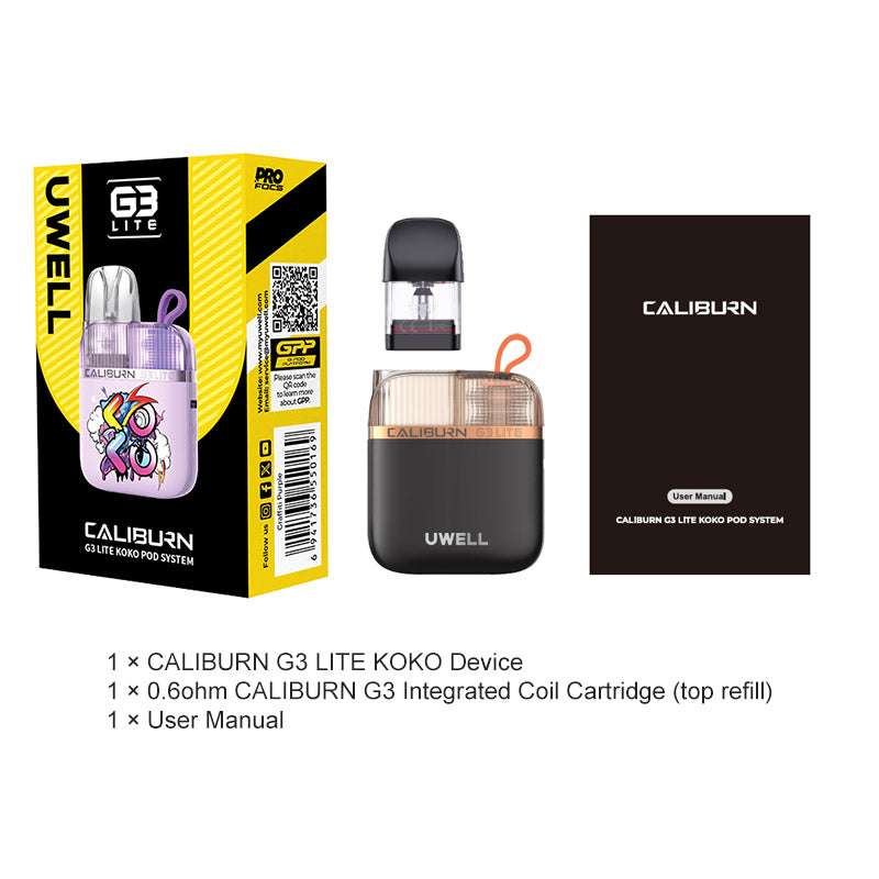Koko Refillable Pod Kit, 1200mAh Battery, RDTL Vaping, Inhale Activated, Max 25W Power Output, Dual Airflow, 2A Fast Charging