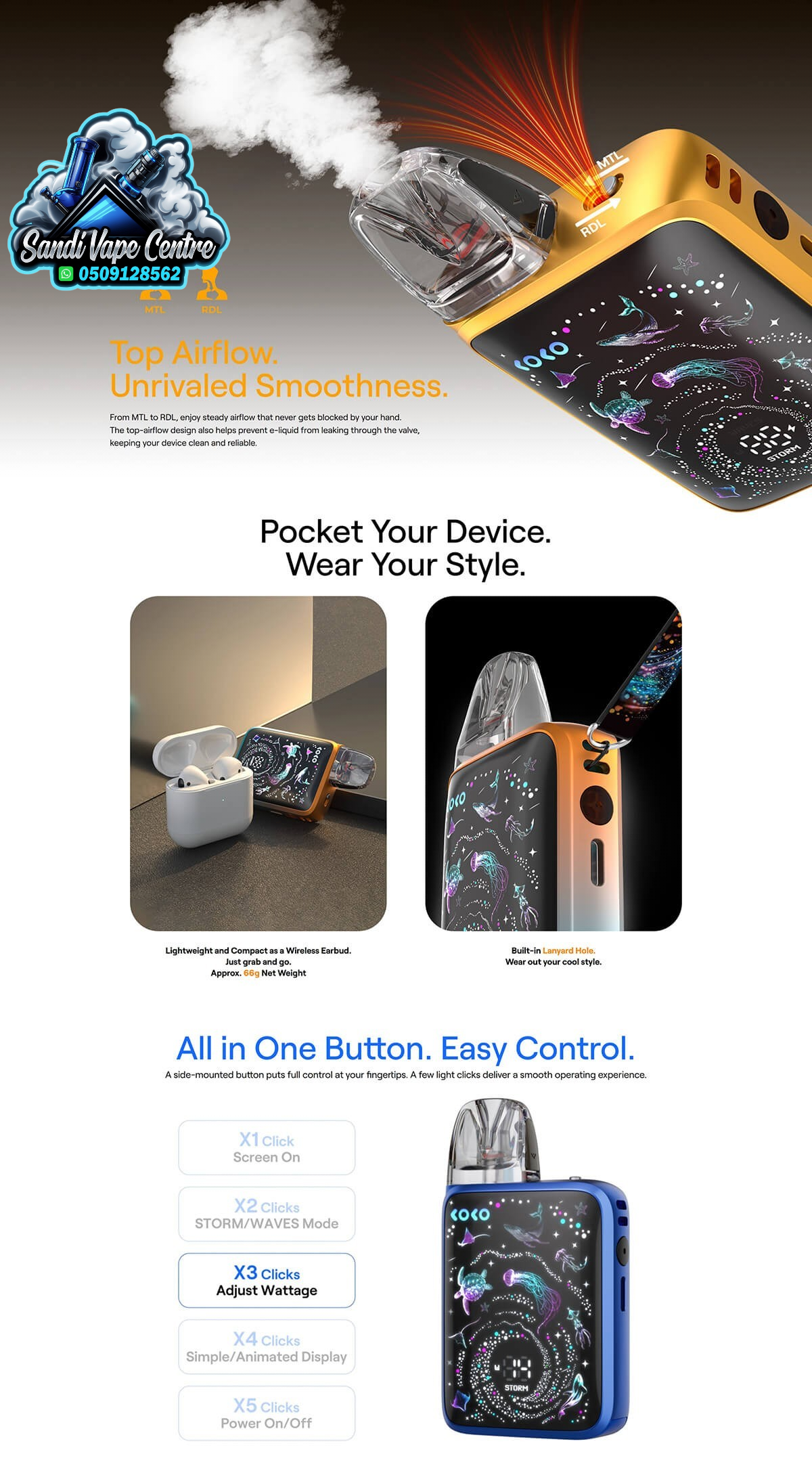 Uwell Caliburn G5 Koko Vape Kit 1600mAh 3ml (Max 35W)