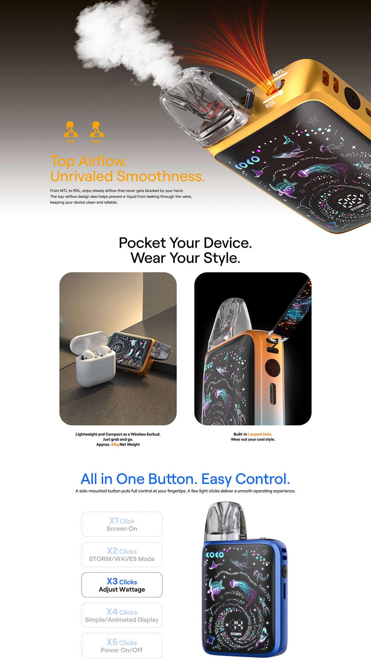 Uwell Caliburn G5 Koko Vape Kit 1600mAh 3ml (Max 35W)