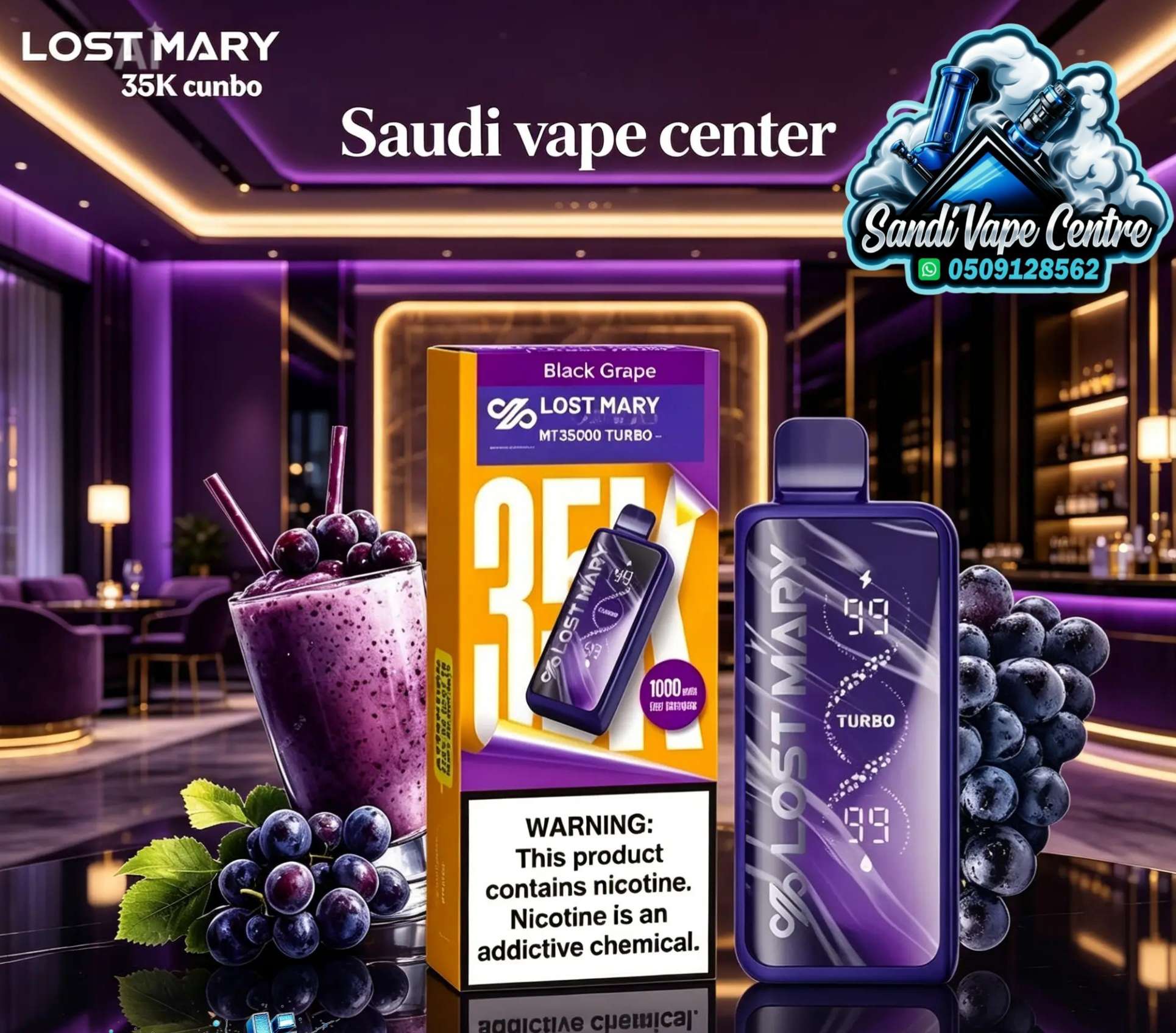 Lost Mary MT35000 Turbo Disposable Vape - Black Grape