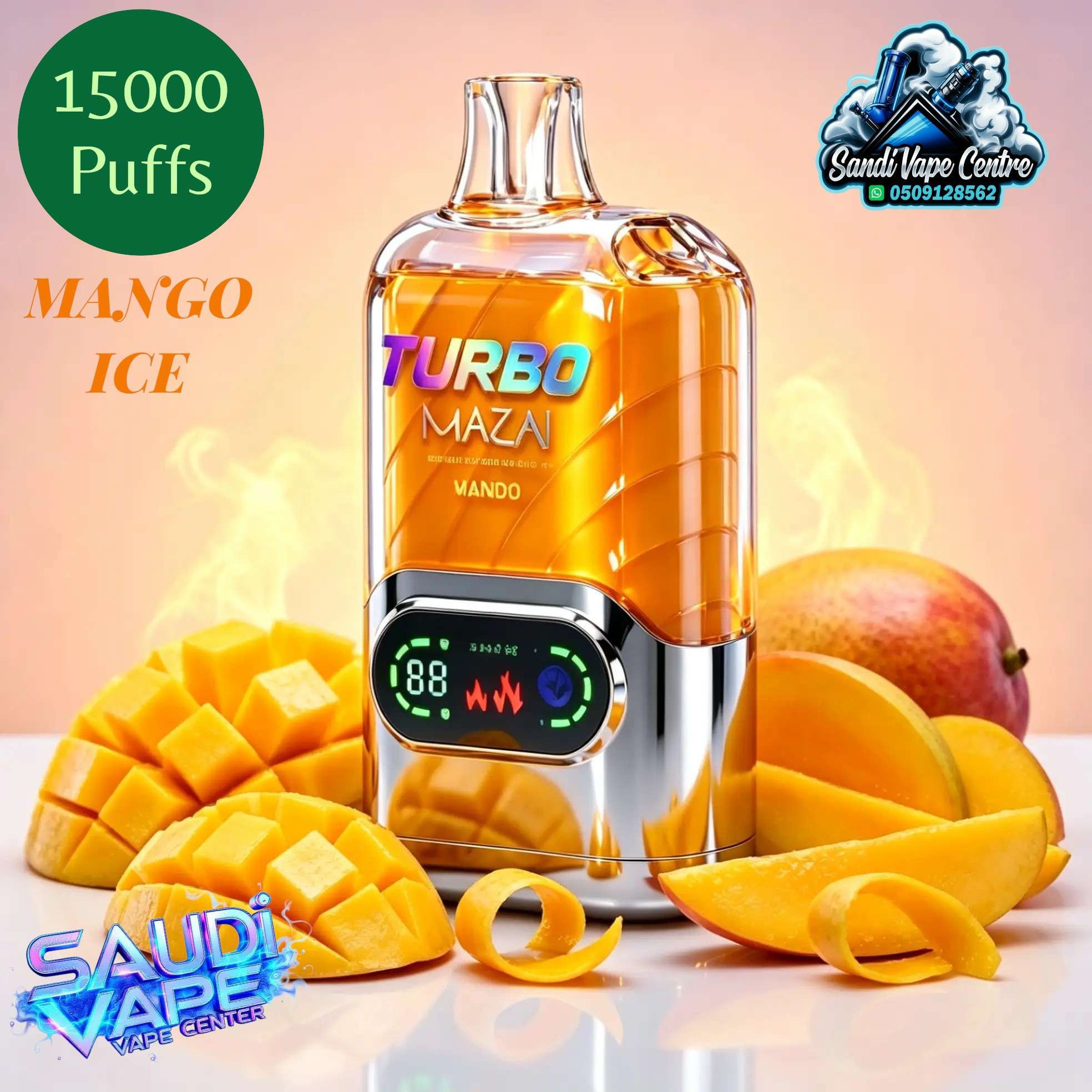 Mazaj Turbo 15000 Puffs Disposable Vape - Mango