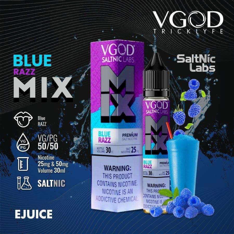 Iced Blue Razz Flavors by VGOD Iced Mix Series 30ml Saltnic25mg